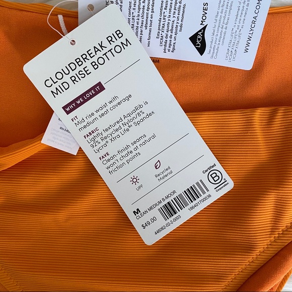 [Athleta] Cloudbreak Rib Mid Rise Swim Bottom - Picture 6 of 8